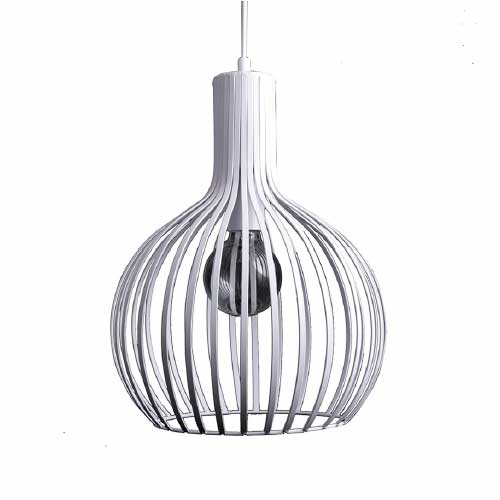 Colgante 1 luz E27 metal blanco mate 29cm